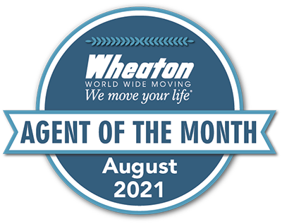 Wheaton World Wide Moving Agent of the Month August 2021 Badge