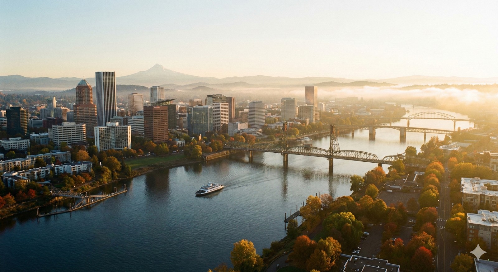 Morning view of Portland Oregon